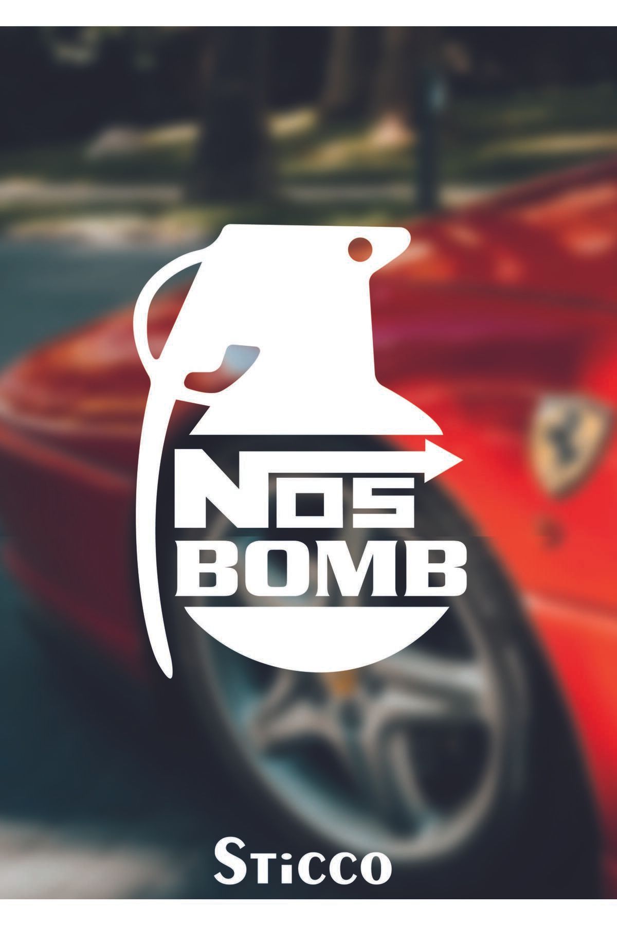 Sticco Nos Bomb JDM Araba-Motosiklet Cam Etiket Sticker 21x28cm