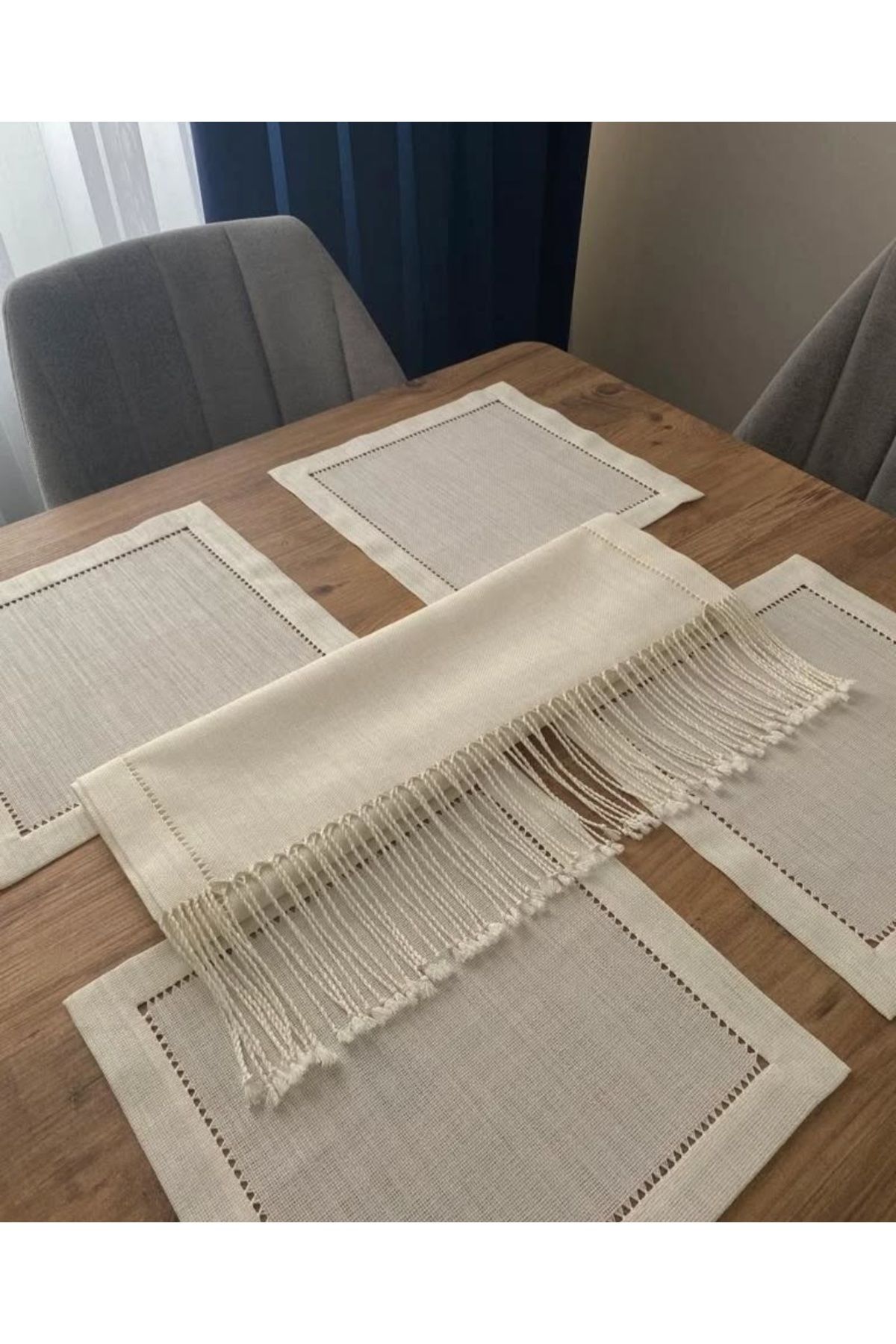 AYŞEM Runner,4 Adet Amerikan Peçetesi,Antika Detaylı,Çeyizlik