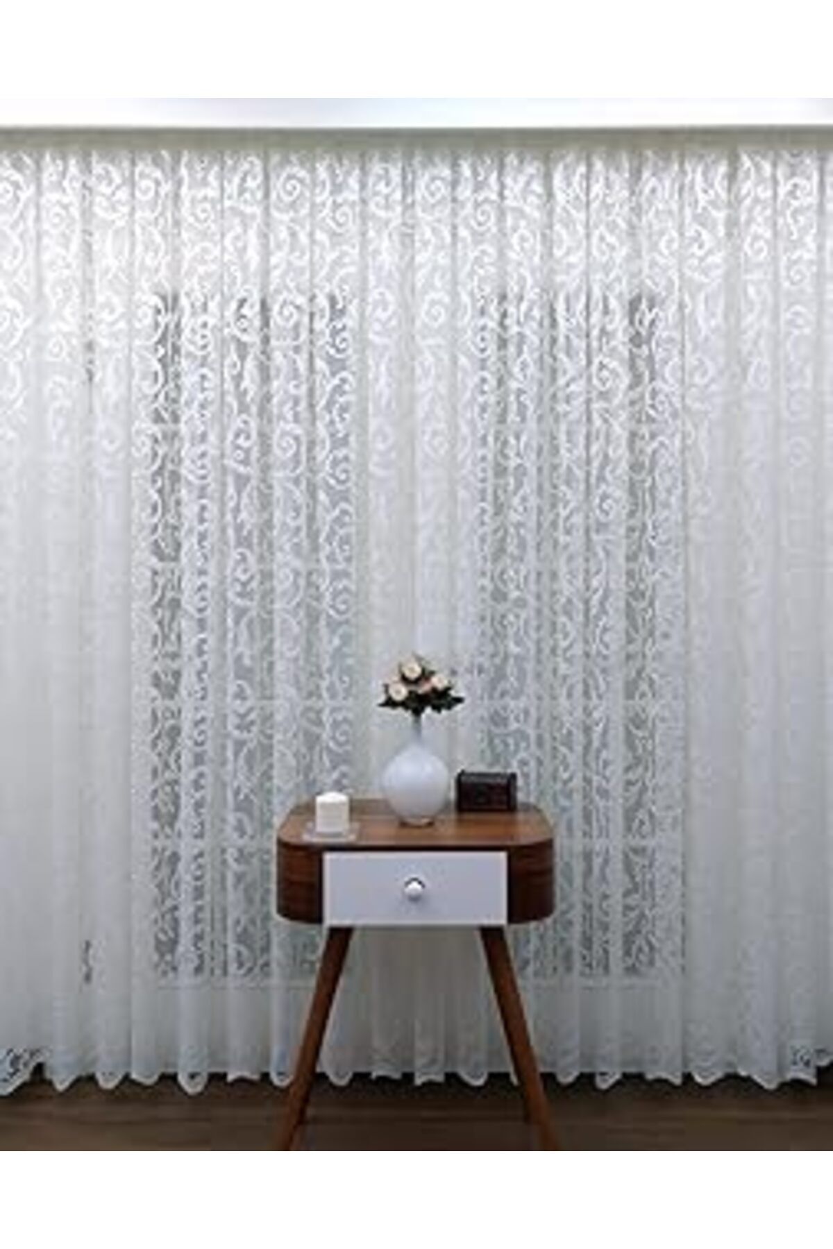 Qedii Evdepo Home Kırık Beyaz Ekstraforlu Pilesiz Tül Perde 150 X 240 Cm