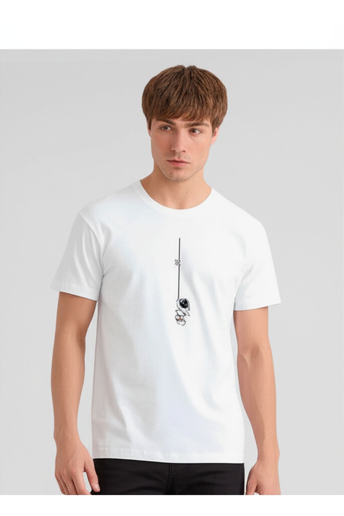 S&T MODA UNİSEX Oversize Astronot Baskılı T-shirt