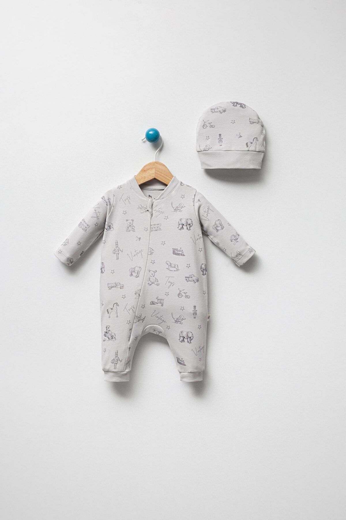 by bubbles TOYS ORGANİK ERKEK BEBEK FERMUARLI TULUM