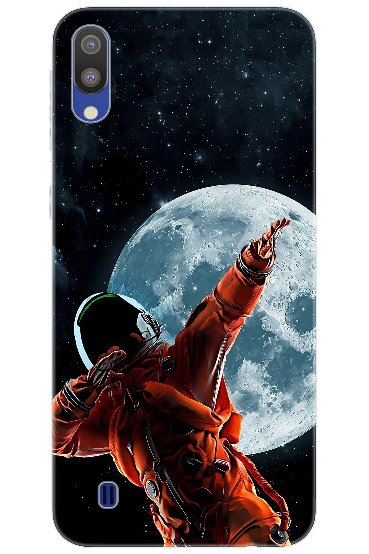 Ceppare Samsung Galaxy M10 (SM-M105F) Uyumlu Kılıf Desen Baskılı Silikon Astronot STK:674 CP-DkIu3Pu