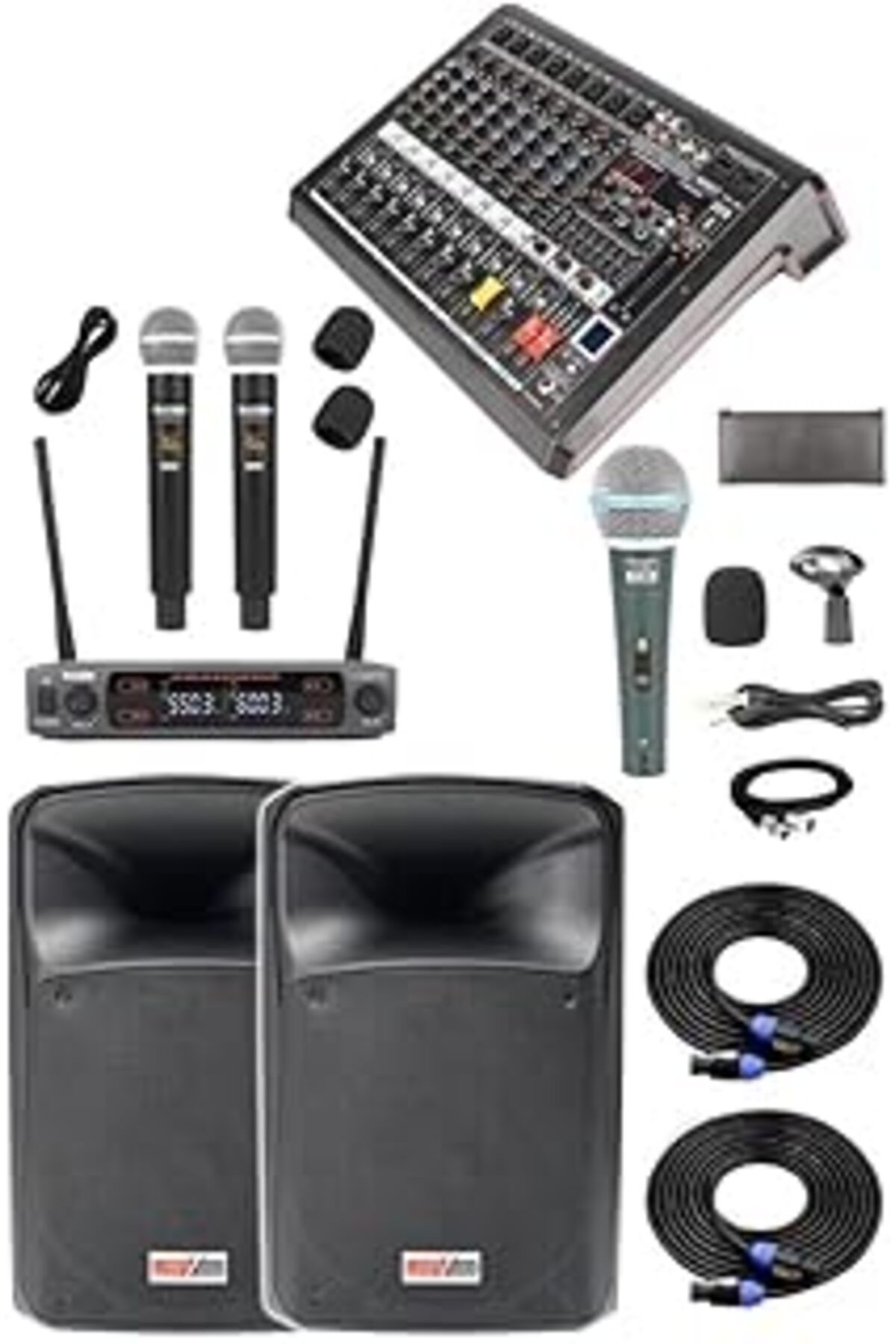 NETWORK ART Midex Extreme Paket-1 Mixer Hoparlör Mikrofon Full Ses Sistemi Seti