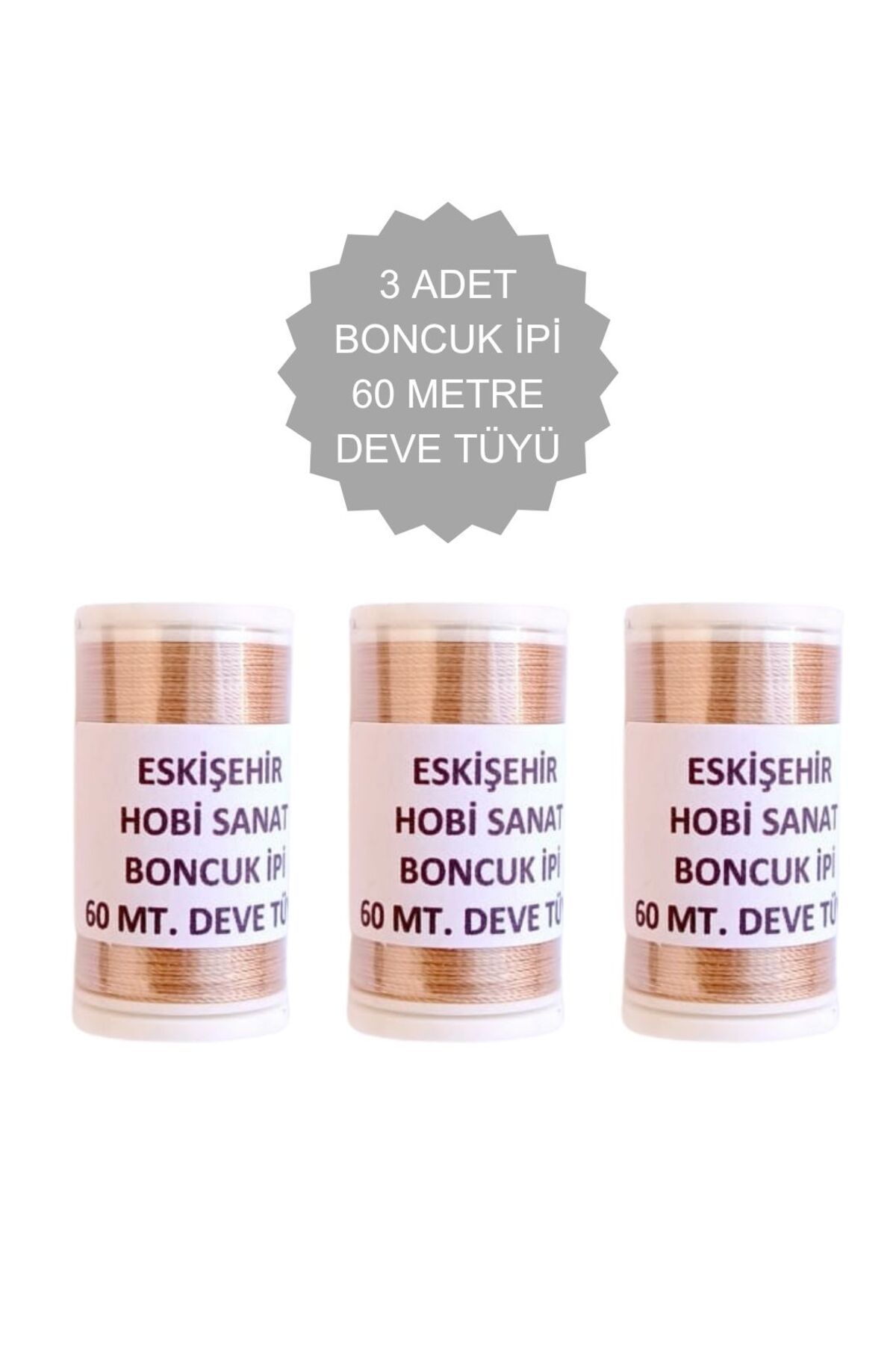 Eskişehir hobi sanat 3 Adet 60 Metre Deve Tüyü Renk Kum Boncuk ipi Boncuk İşleme ipi Miyuki ipi