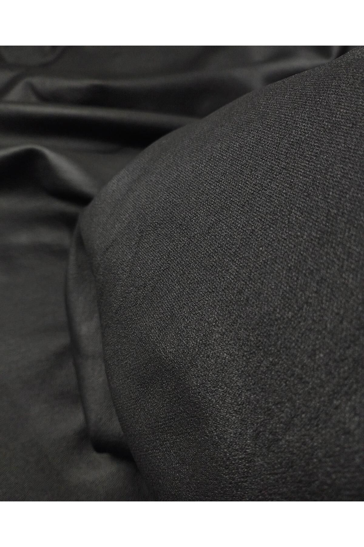 Kumaş Parça-TEK EN Tok negru învelit tricotat interlock elastic (lățime 95 cm x lungime 270 cm) 3