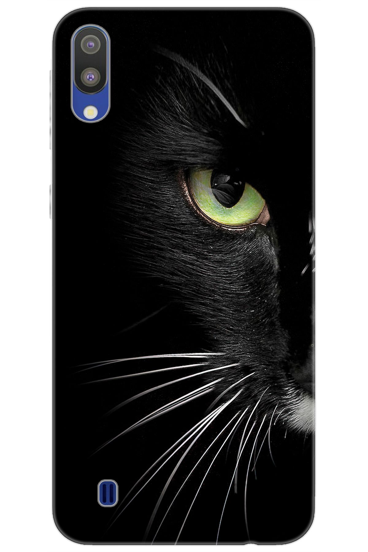 Ceppare Samsung Galaxy M10 (SM-M105F) Uyumlu Kılıf Desen Baskılı Silikon Siyah Kedi STK:482 CP-WzBP4j9