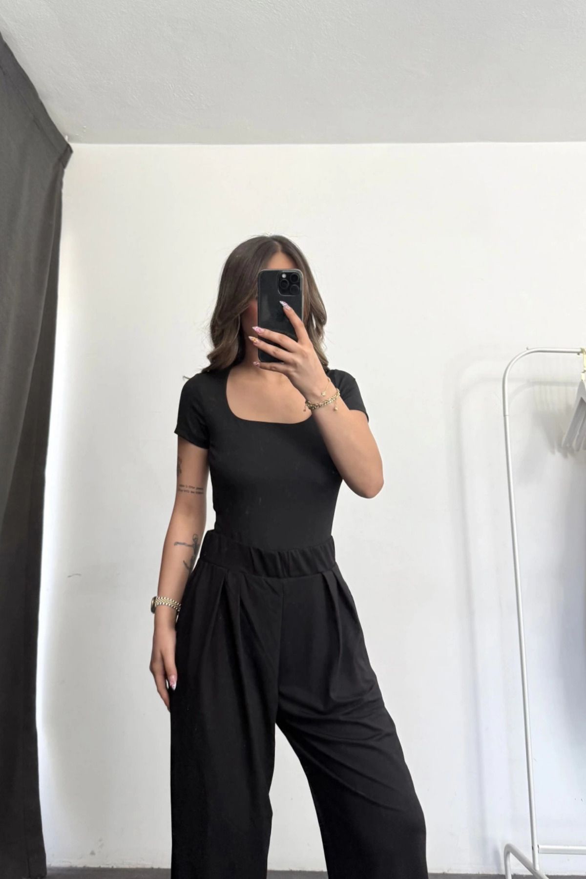 MOZENA Kare Yaka Basic Bodysuit