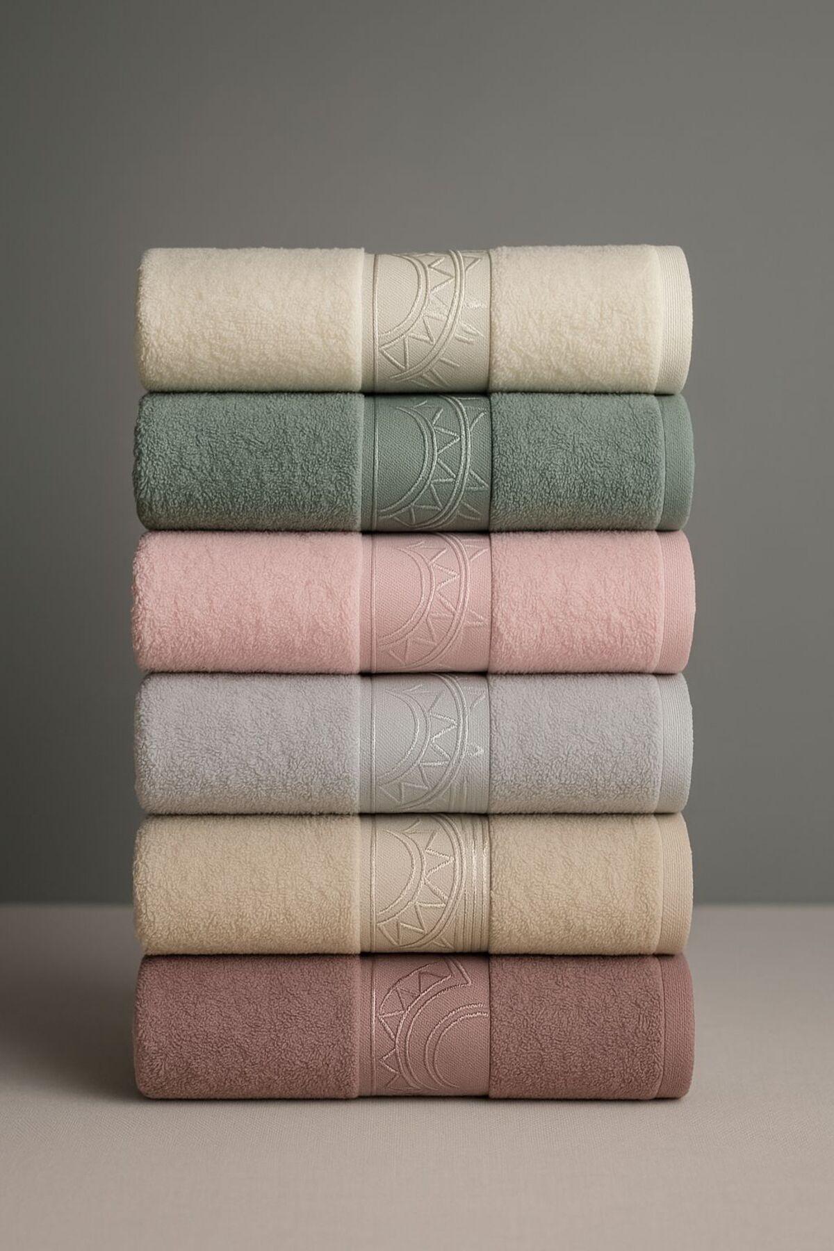 MiraTekstilÜrünleri Happy Cotton %100 Pamuk El Yüz Havlusu(Kahve,Ekru,Gri,Pembe,Haki,Krem)