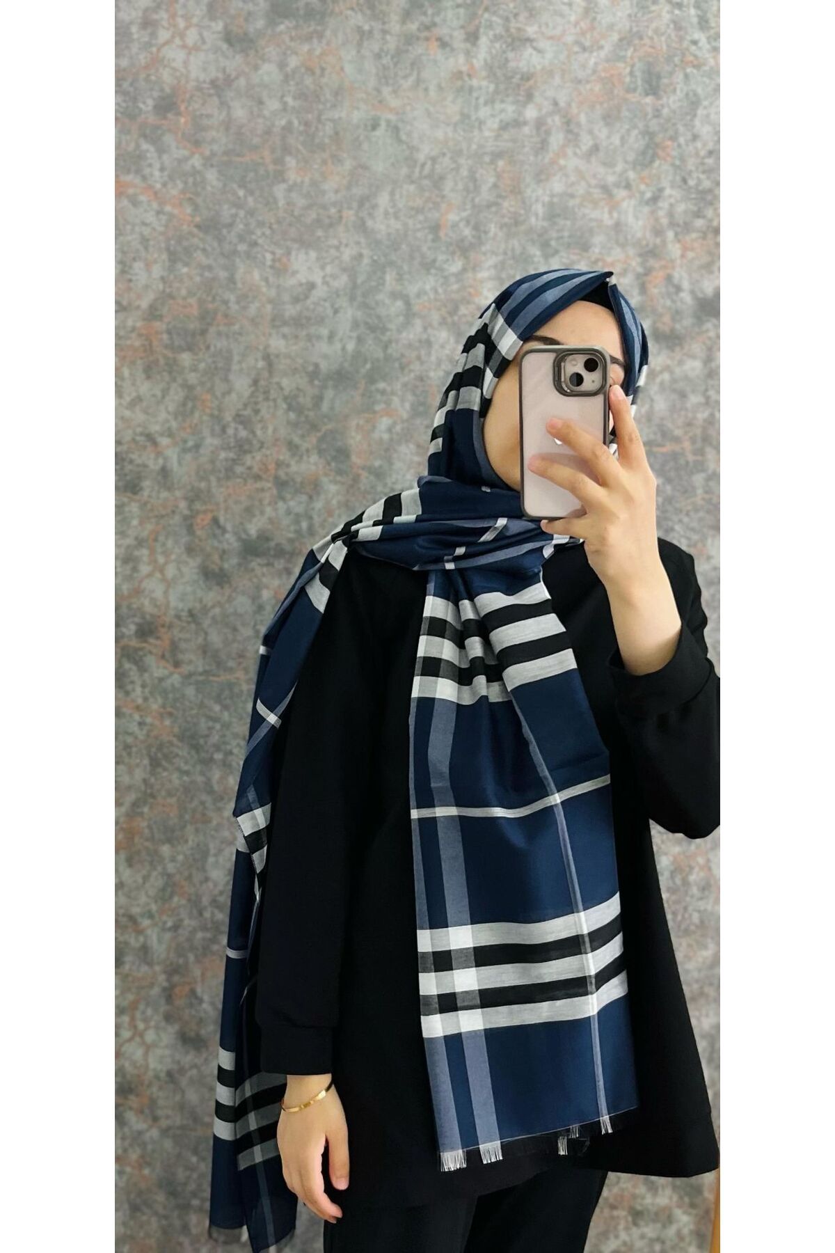 PİRAMİT EKOSE ŞAL LACİVERT