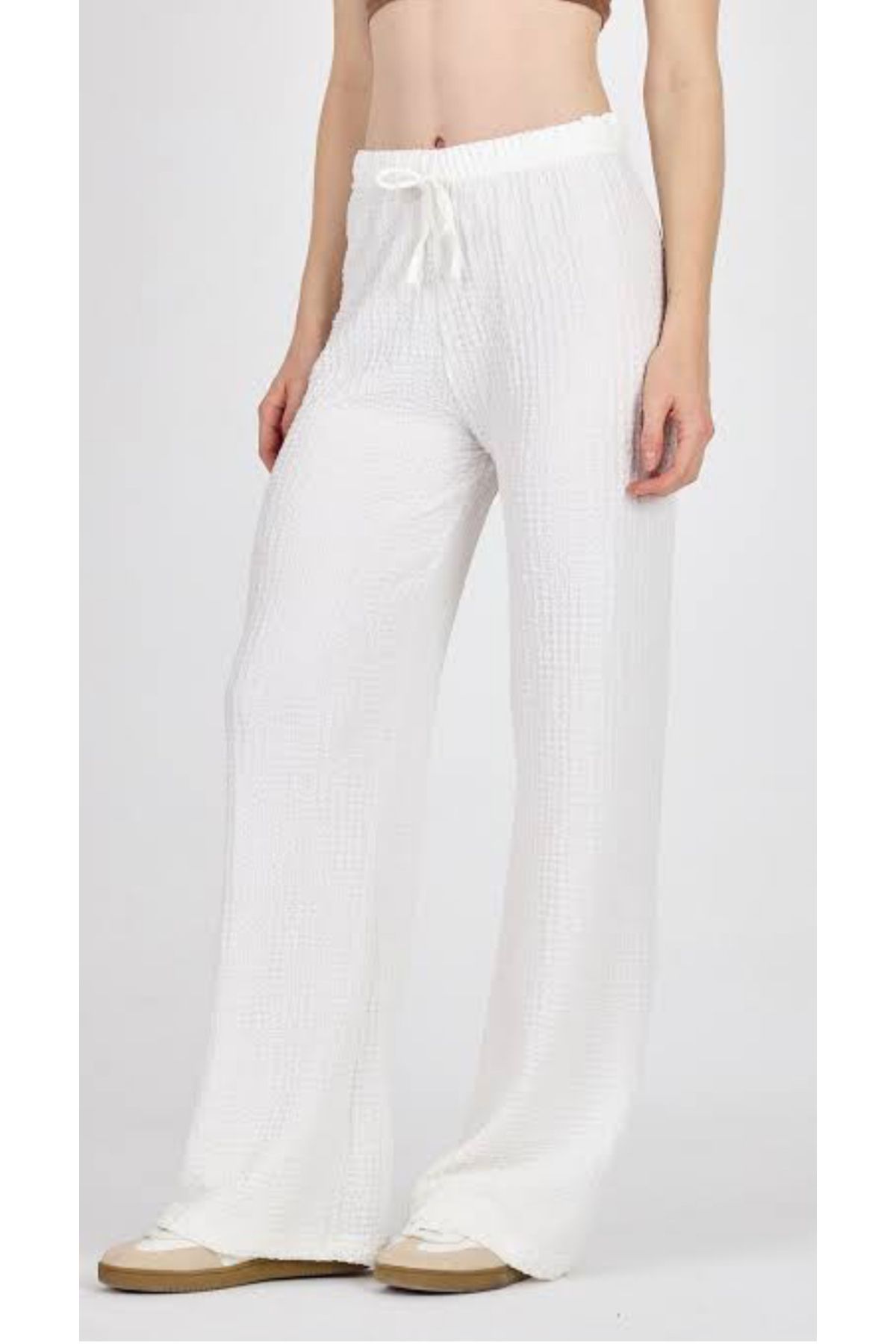 Mint Gofre Kumaş Bürümcük Pantolon