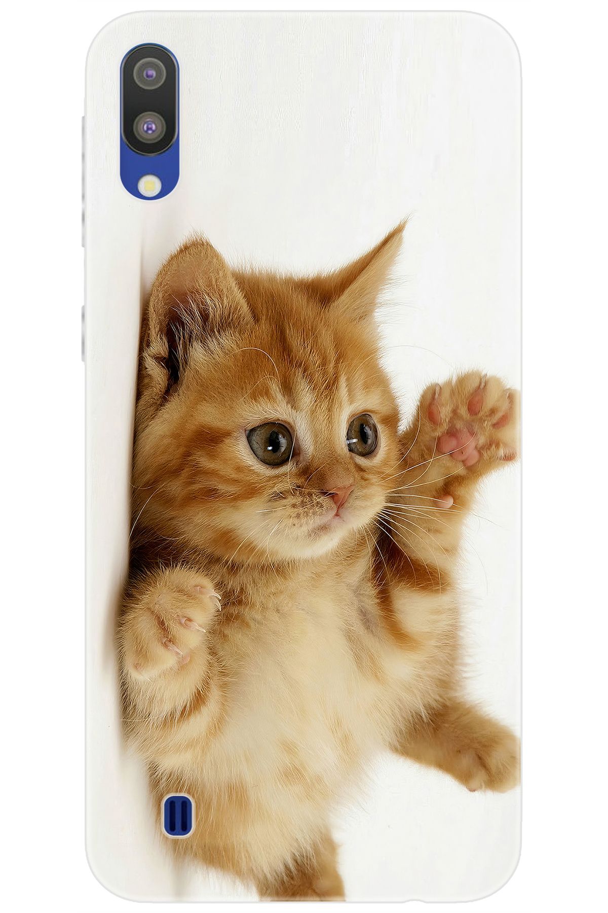 Ceppare Samsung Galaxy M10 (SM-M105F) Uyumlu Kılıf Desen Baskılı Silikon Sevimli Kedi STK:205 CP-p0RyYWu