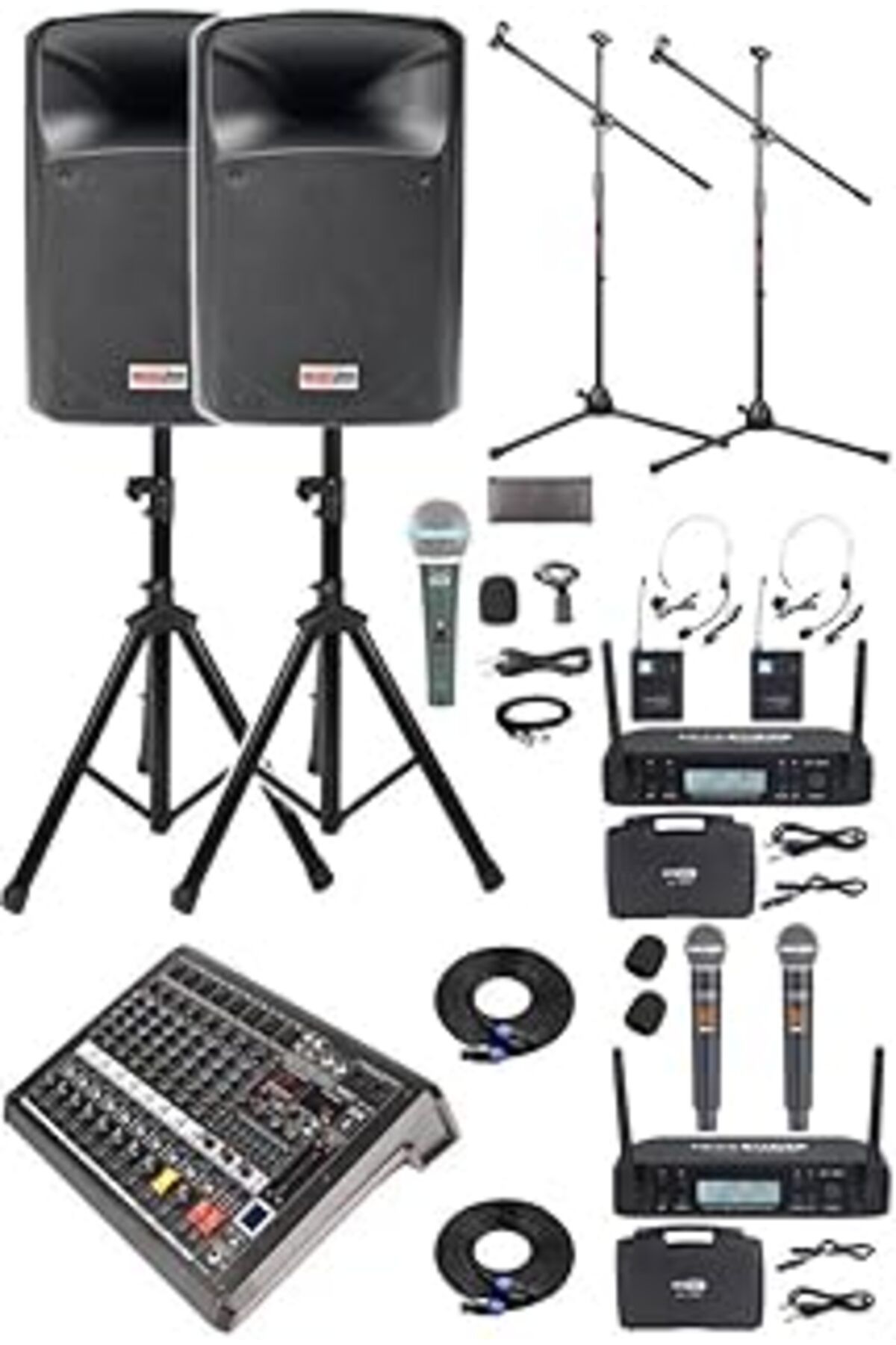 NETWORK ART Midex Extreme Paket-3 Mixer Hoparlör Mikrofon Full Ses Sistemi Seti