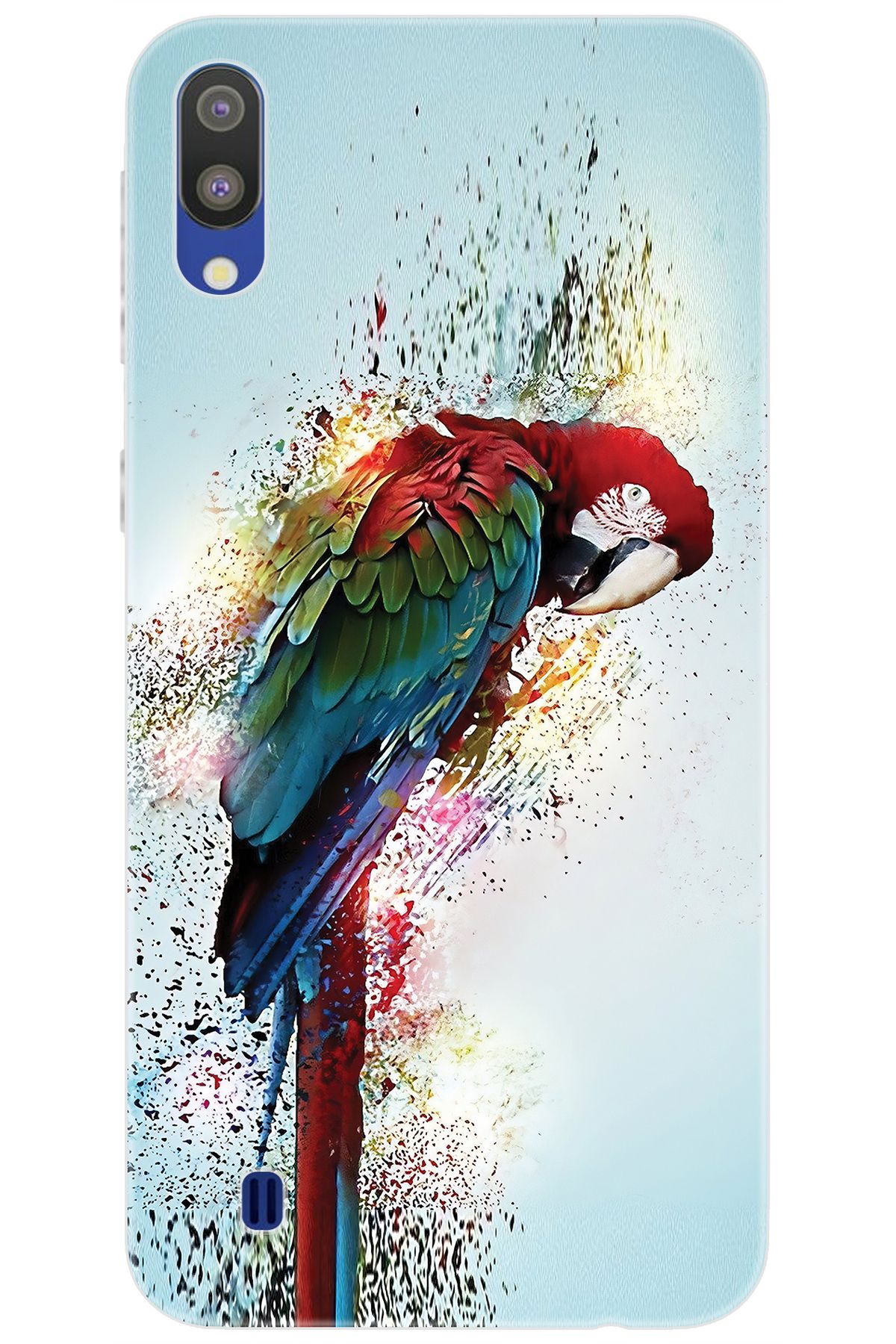 Ceppare Samsung Galaxy M10 (SM-M105F) Uyumlu Kılıf Desen Baskılı Silikon Papağan STK:562 CP-FBnxVl9