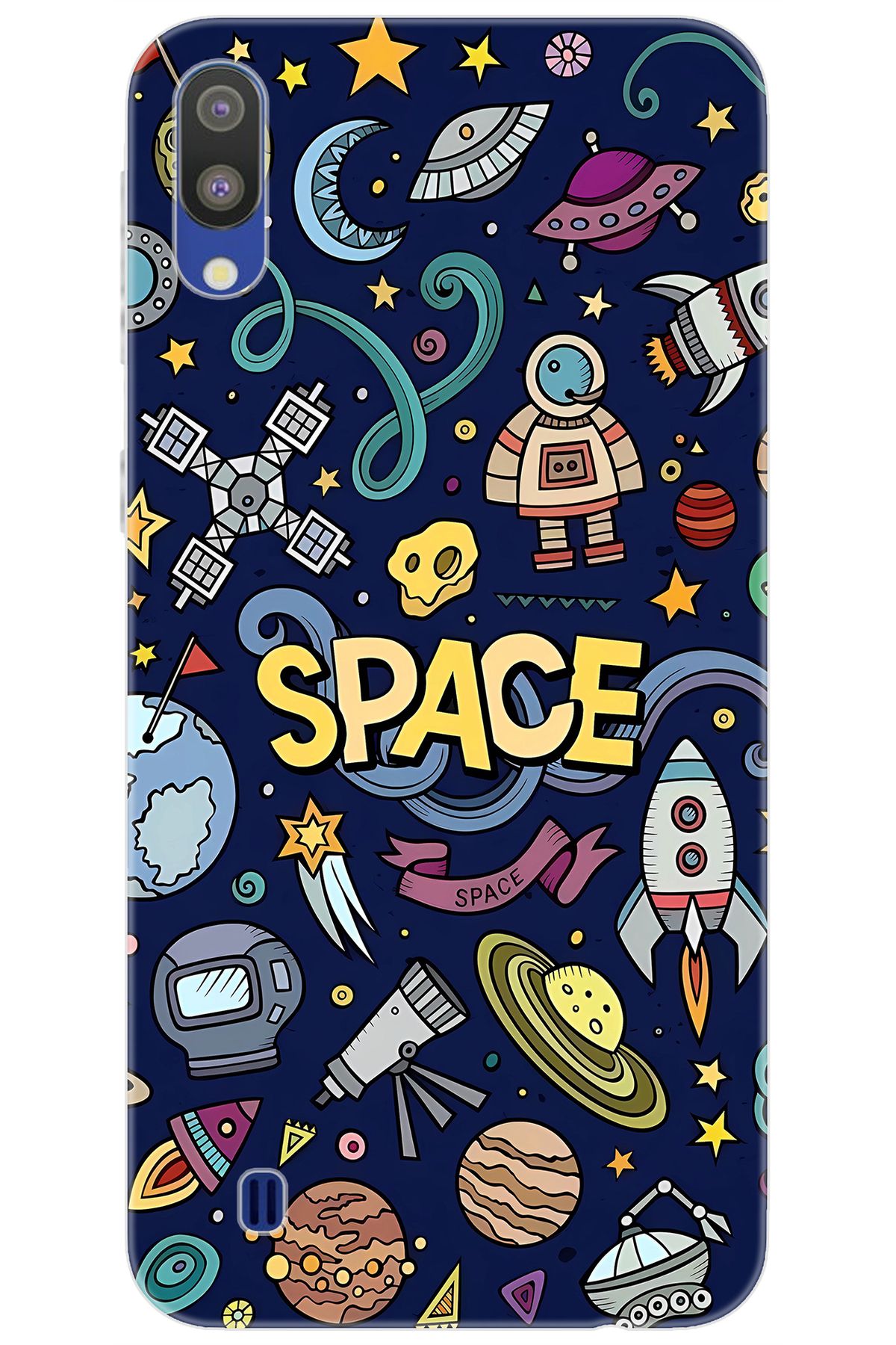 Ceppare Samsung Galaxy M10 (SM-M105F) Uyumlu Kılıf Desen Baskılı Silikon Space STK:623 CP-1YGPa6Q