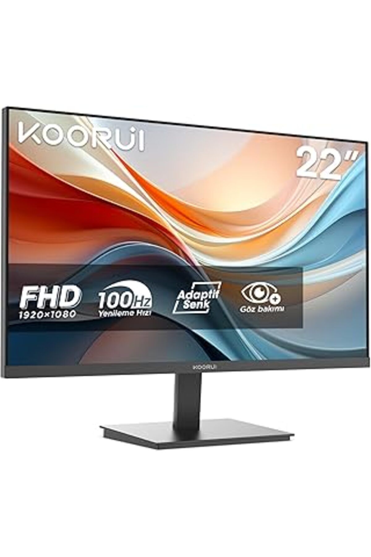 NETWORK ART Koorui E2212F 22 Inç Monitör Full Hd, 100 Hz, 5Ms, Göz Konforu, Srgb%99 Farbumfangs, (1920 X 1080,