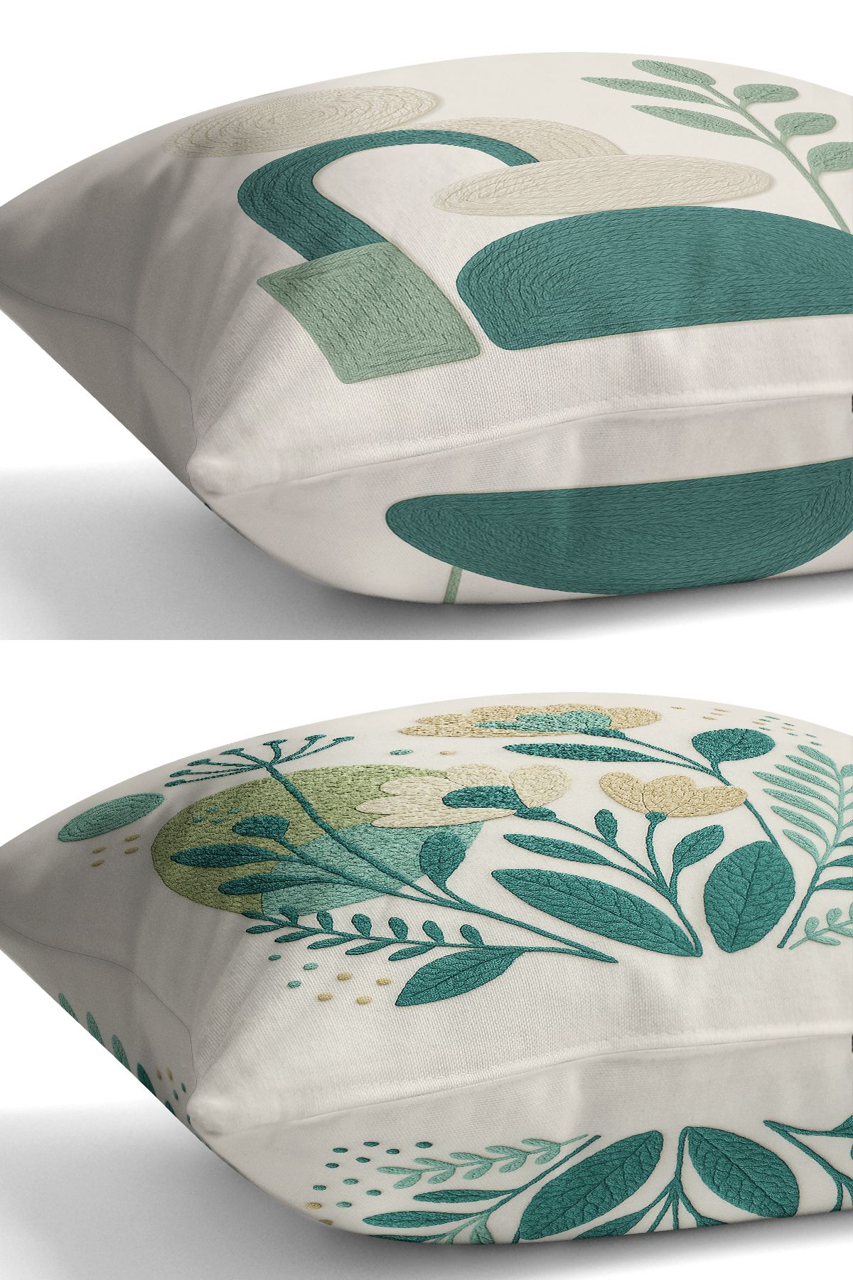 Bertille Home-Set de 3 huse de pernă cu imprimare digitală pe două părți (aspect de broderie cu model de puncție) 6