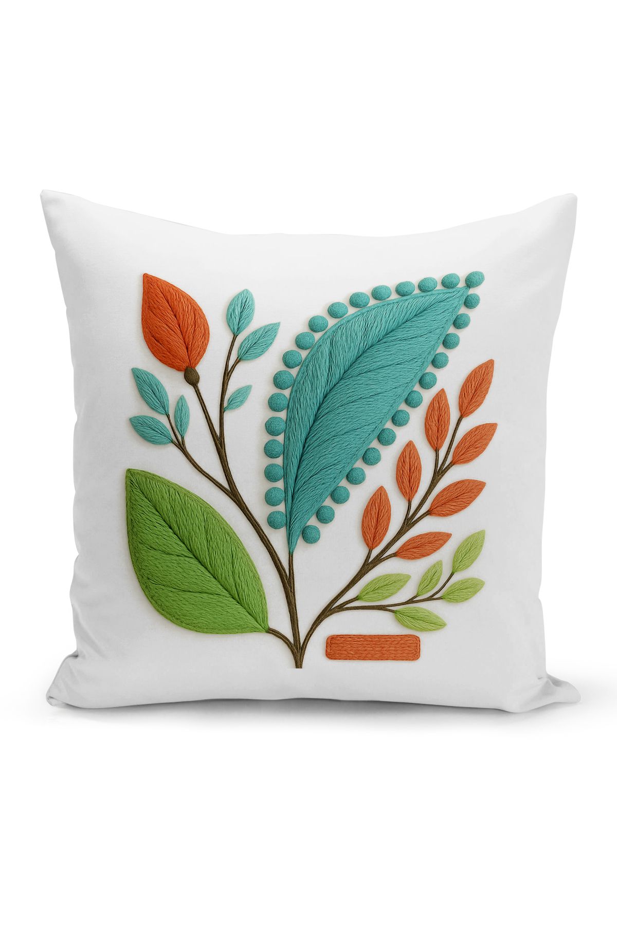 Bertille Home Çift Tarafı Dijital Baskılı Kırlent Kılıfı (Panç /Punch Nakış Desen Görünümlü)