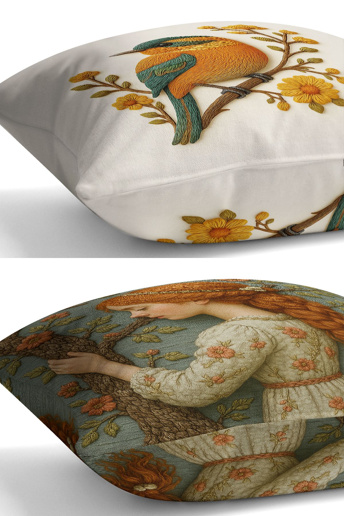 Bertille Home-Set de 3 huse de pernă cu imprimare digitală pe două părți (aspect de broderie cu model de puncție) 6