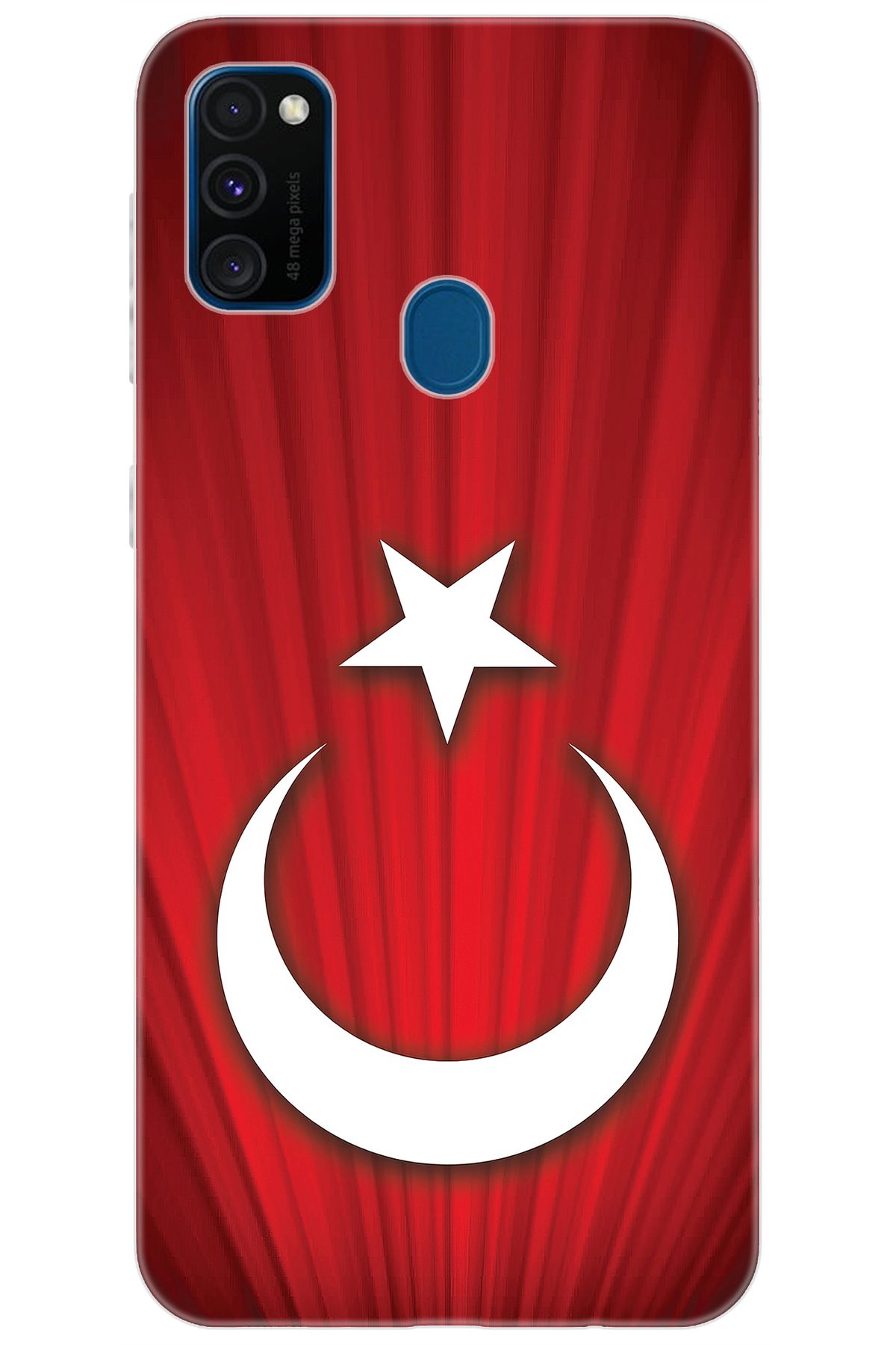 Ceppare Samsung Galaxy M30S (SM-M307F) Uyumlu Kılıf Desenli Silikon Türk Bayrağı Tasarım STK:382 CP-CNRHsqn
