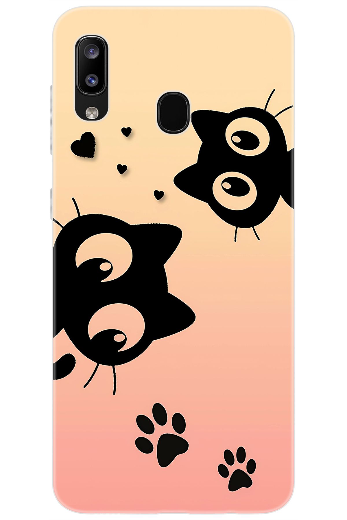 Ceppare Samsung Galaxy M10S (SM-M107F) Uyumlu Kılıf Desen Baskılı Silikon Kedi STK:626 CP-PrVN0Vr