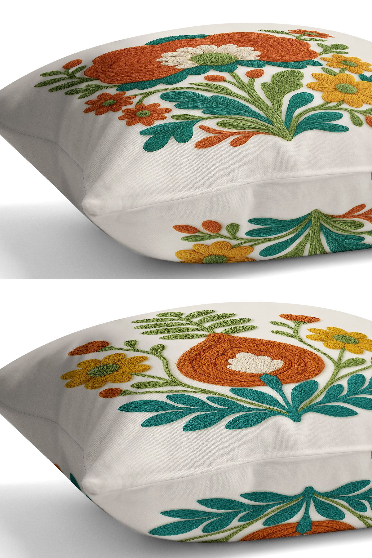 Bertille Home-Set de 3 huse de pernă cu imprimare digitală pe două părți (aspect de broderie cu model de puncție) 6