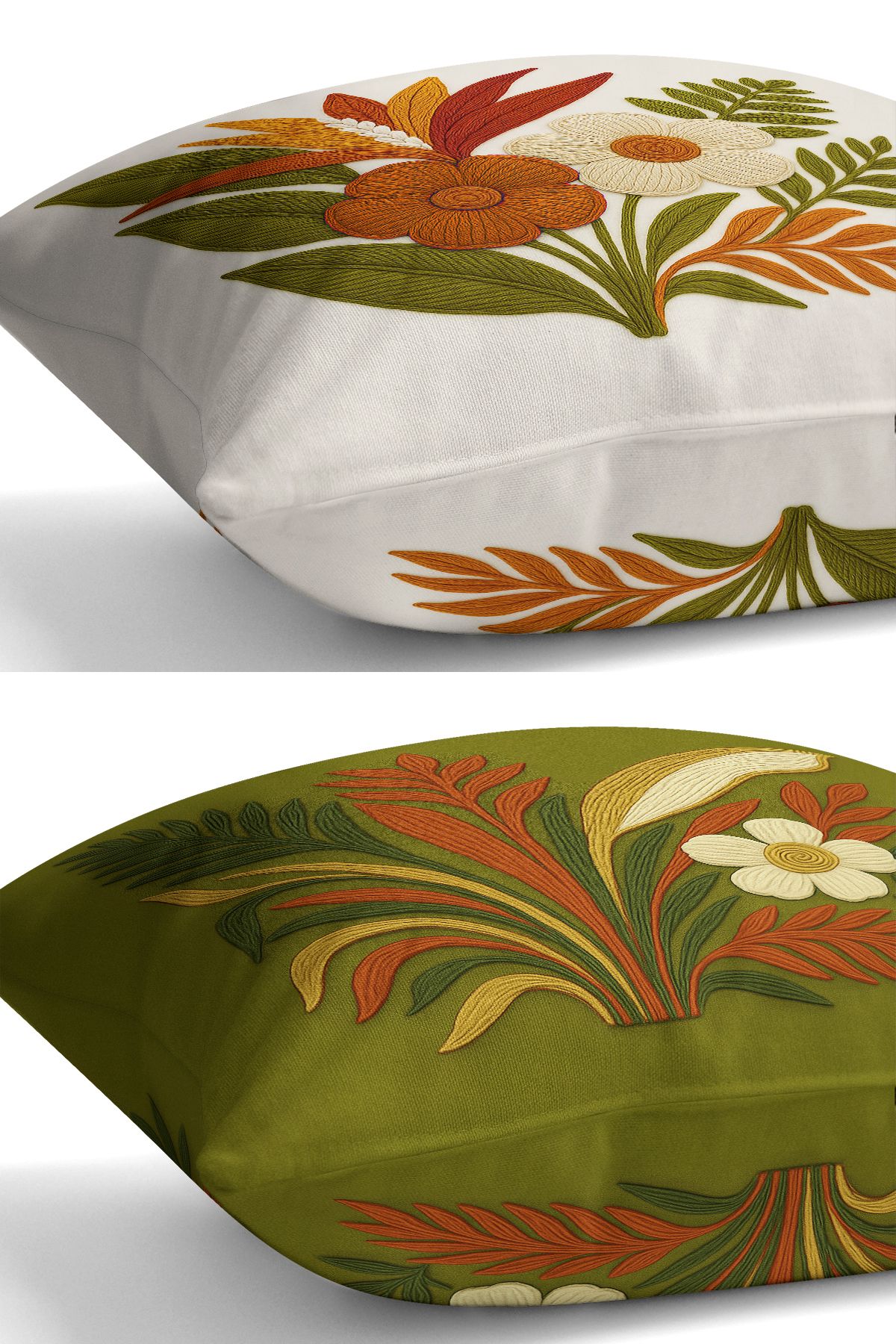 Bertille Home-Set de 3 huse de pernă cu imprimare digitală pe două părți (aspect de broderie cu model de puncție) 6