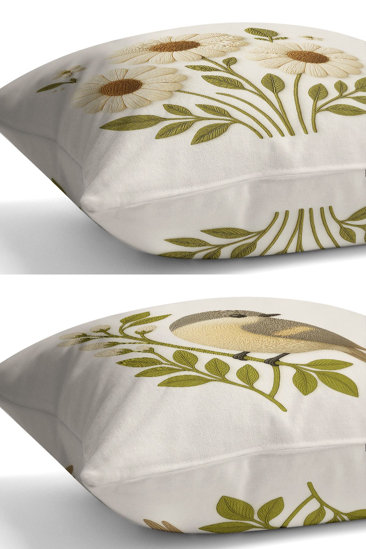 Bertille Home-Set de 3 huse de pernă cu imprimare digitală pe două părți (aspect de broderie cu model de puncție) 6
