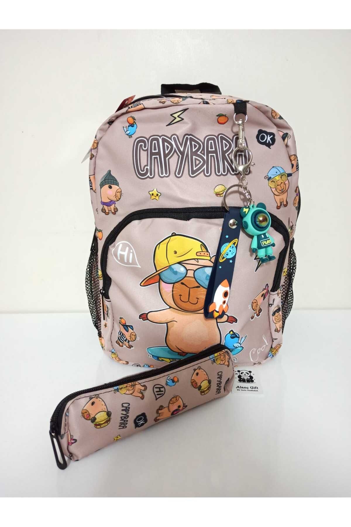 great bags Desen Ortopedik Su Geçirmez Erkek Çocuk Kreş, Anaokulu Sırt Çantası Kalemlik+Anahtarlık