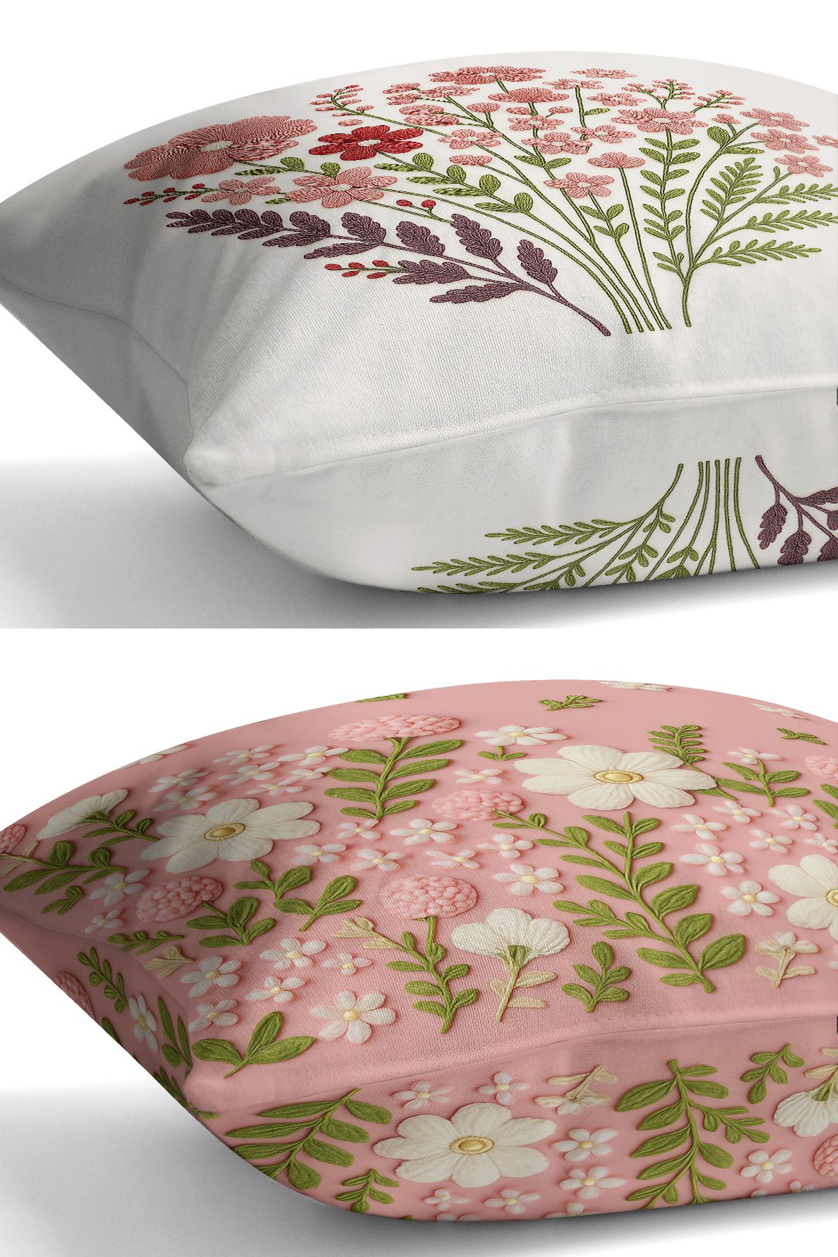 Bertille Home-Set de 3 huse de pernă cu imprimare digitală pe două părți (aspect de broderie cu model de puncție) 6