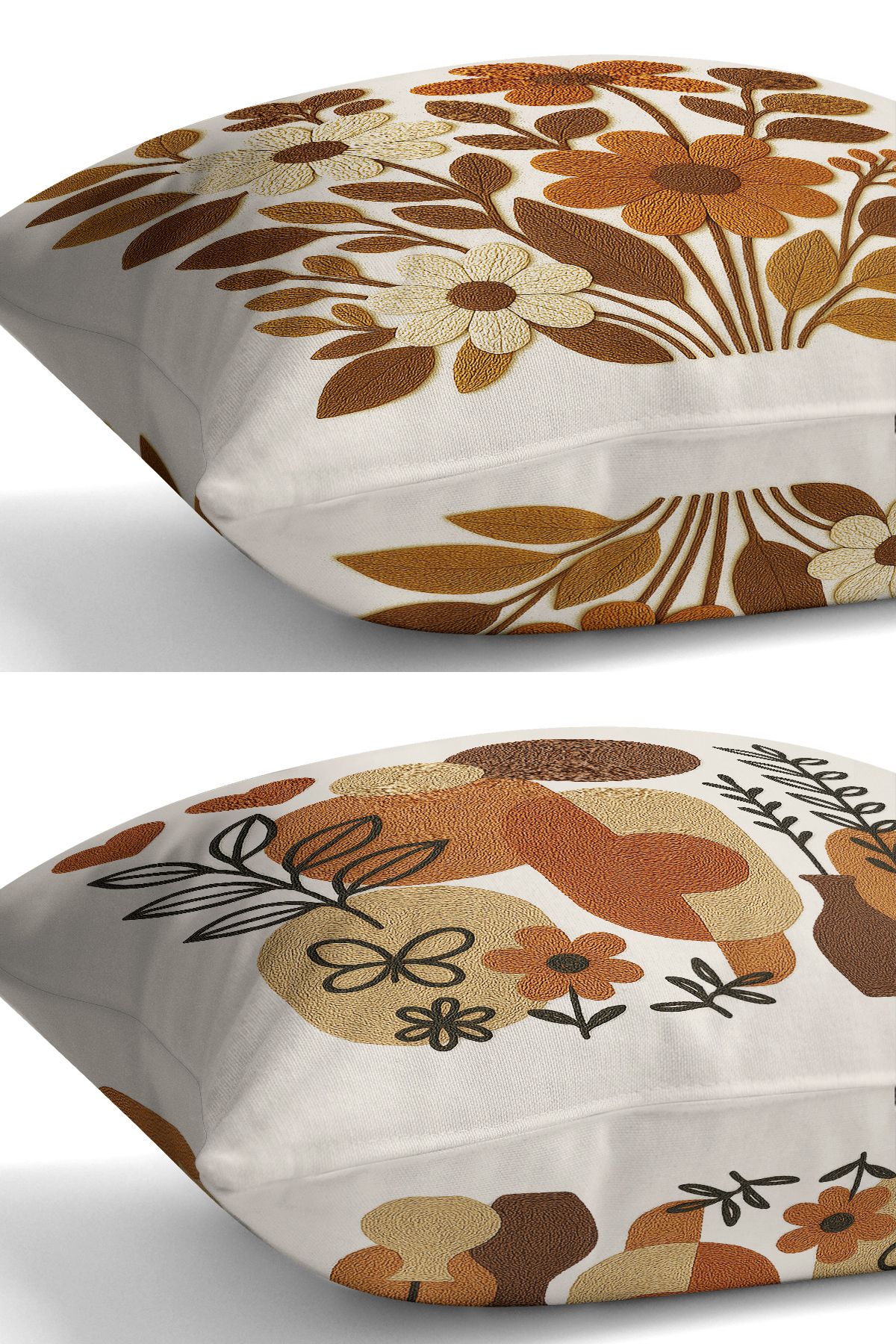 Bertille Home-Set de 3 huse de pernă cu imprimare digitală pe două părți (aspect de broderie cu model de puncție) 6