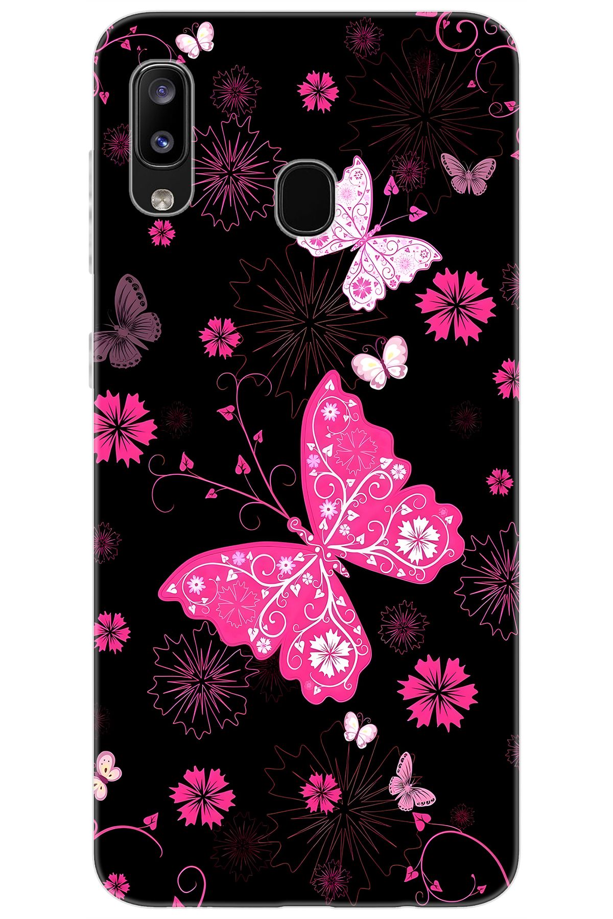 Ceppare Samsung Galaxy M10S (SM-M107F) Uyumlu Kılıf Desen Baskılı Silikon Kelebekler STK:723 CP-kE483S3