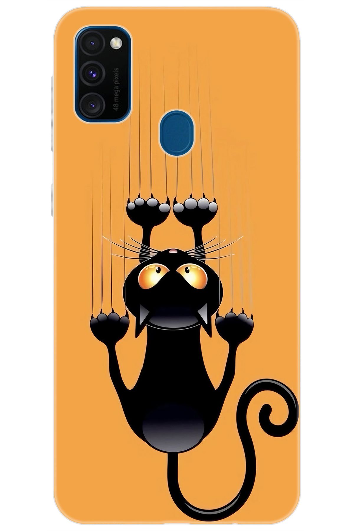 Ceppare Samsung Galaxy M30S (SM-M307F) Uyumlu Kılıf Desen Baskılı Silikon Kara Kedi STK:734 CP-rOgVJb4