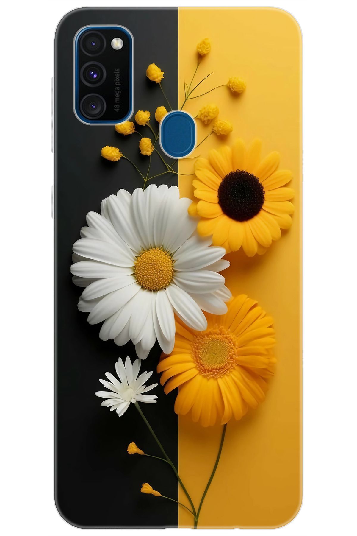 Ceppare Samsung Galaxy M30S (SM-M307F) Uyumlu Kılıf Desen Baskılı Silikon Papatya Serisi STK:737 CP-9QOXPjL