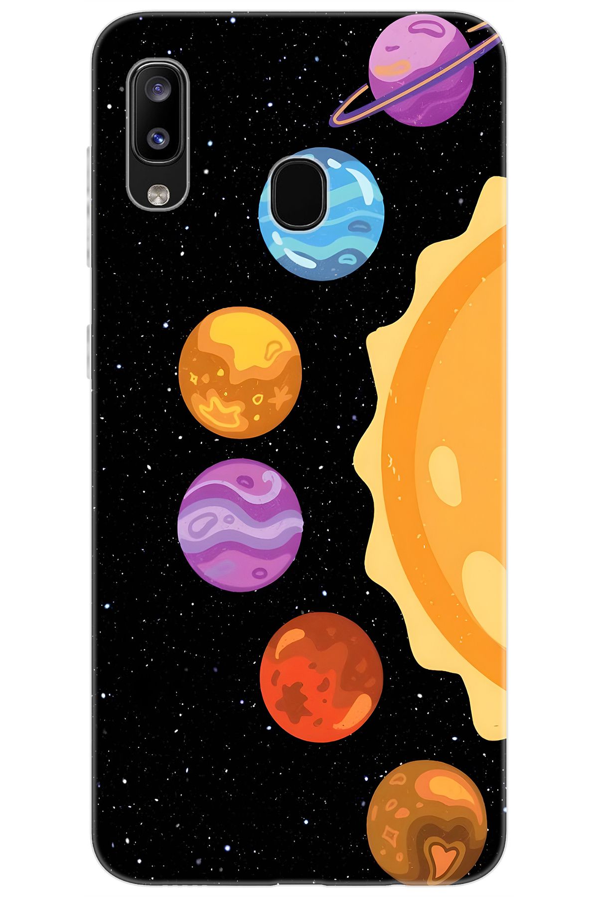 Ceppare Samsung Galaxy M10S (SM-M107F) Uyumlu Kılıf Desenli Silikon Gezegenler Tasarım STK:685 CP-Jk5KcQH
