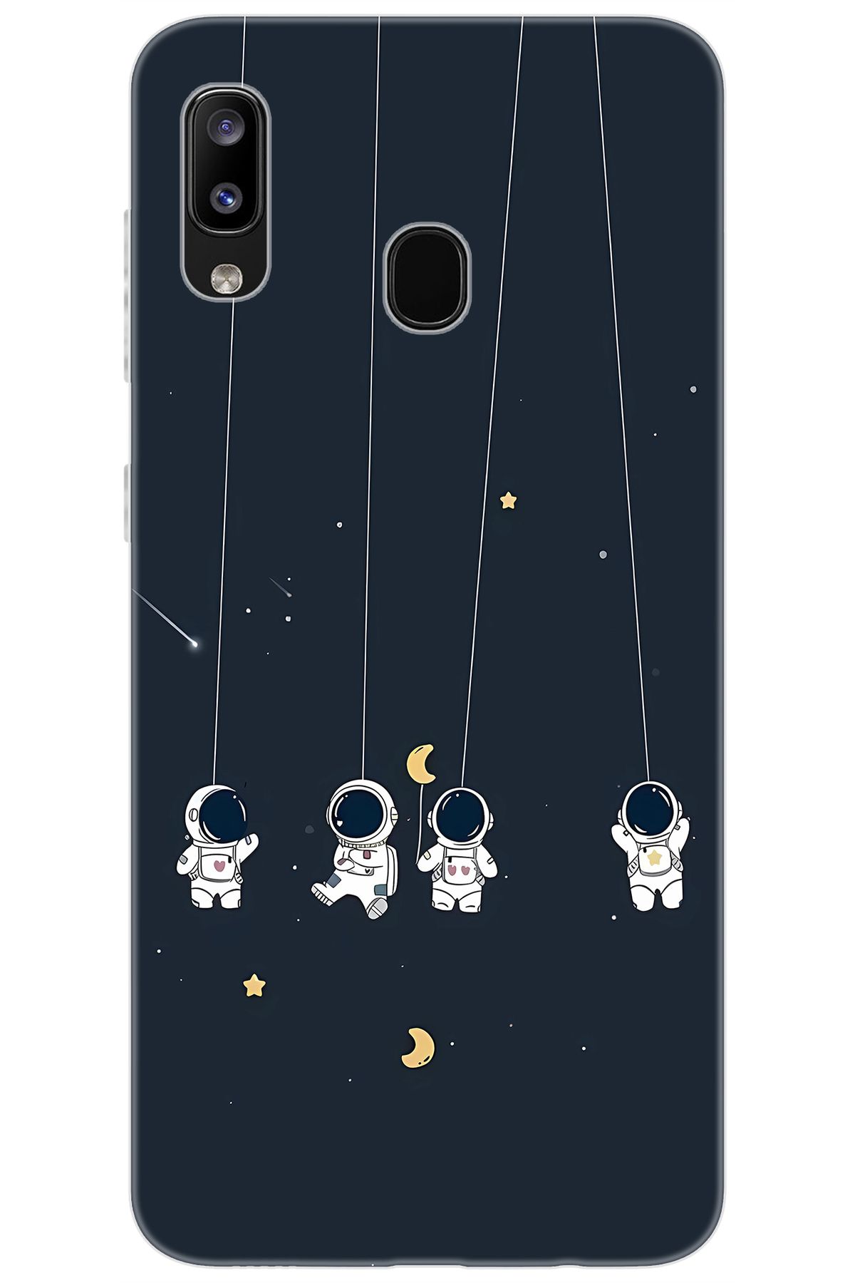 Ceppare Samsung Galaxy M10S (SM-M107F) Uyumlu Kılıf Desen Baskılı Silikon Astronot STK:663 CP-wnxO8Zp