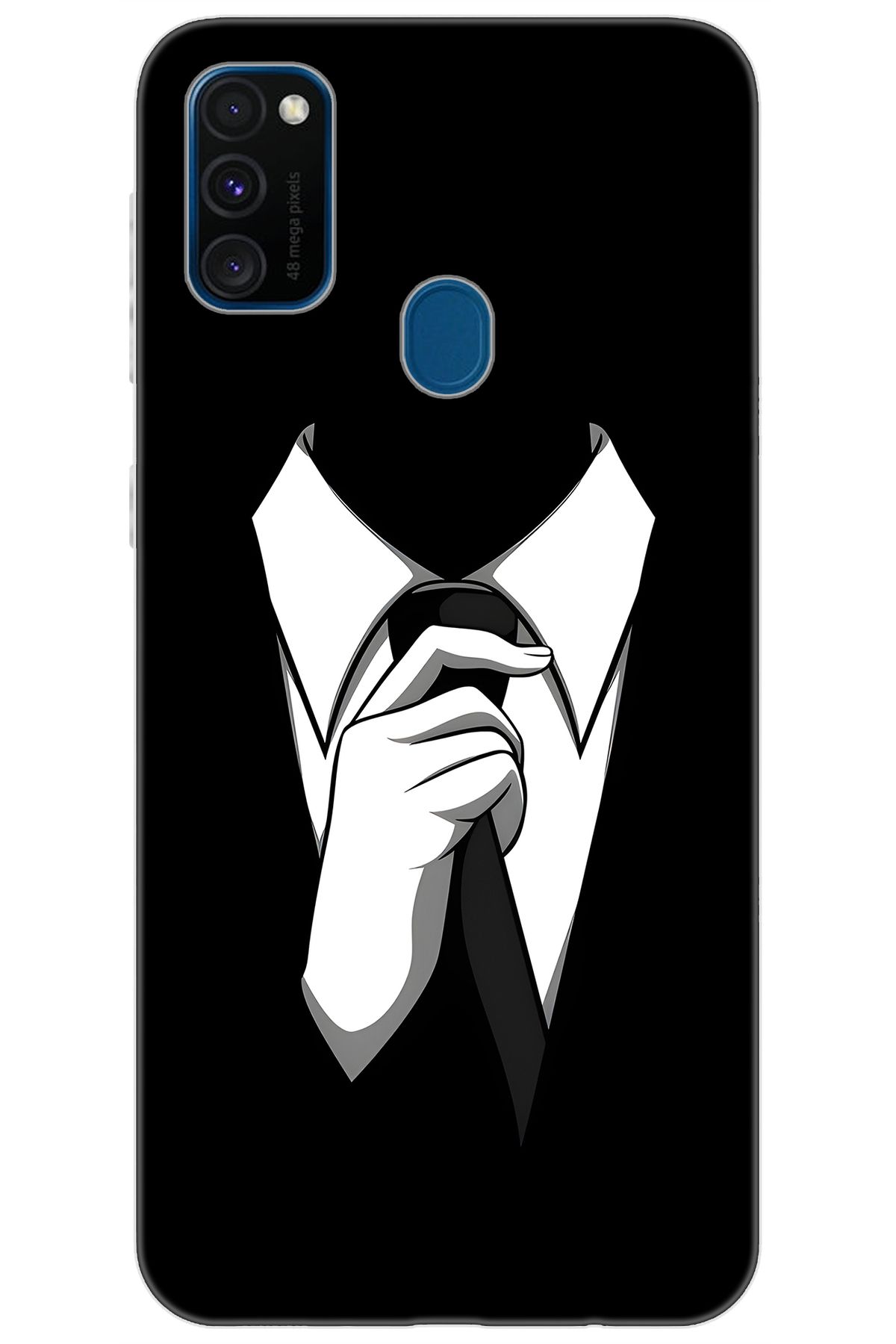 Ceppare Samsung Galaxy M30S (SM-M307F) Uyumlu Kılıf Desen Baskılı Silikon Gizemli Adam STK:611 CP-Lcb0Pck