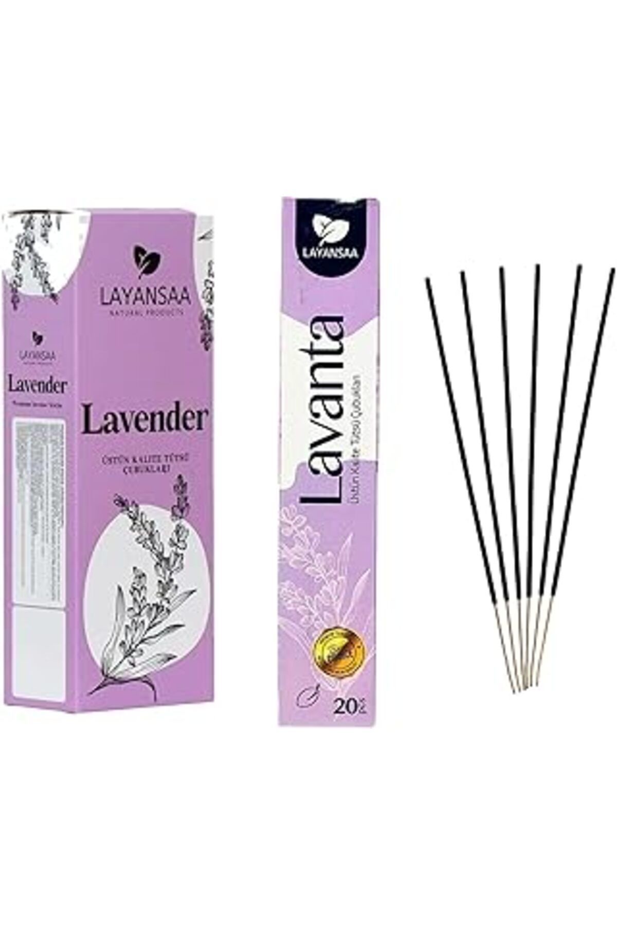 NETWORK ART Layansaa Lavanta (LAVENDER) Arınma Agarbatti Özel Aroma Kokusu 20 Adet 1 Paket Çubuk Tütsü