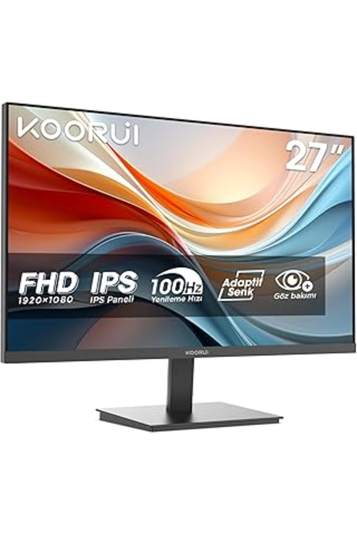 NETWORK ART Koorui E2711F 27 Inç Monitör Full Hd, 100 Hz, 5Ms, Göz Konforu, Srgb%99 Farbumfangs, (1920 X 1080,
