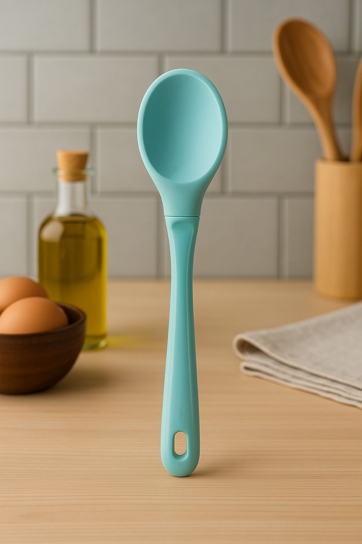 Melkan Home Isıya Dayanıklı Silikon Kaşık – Yapışmaz Yüzeyler İçin Ergonomik Mutfak Gereci