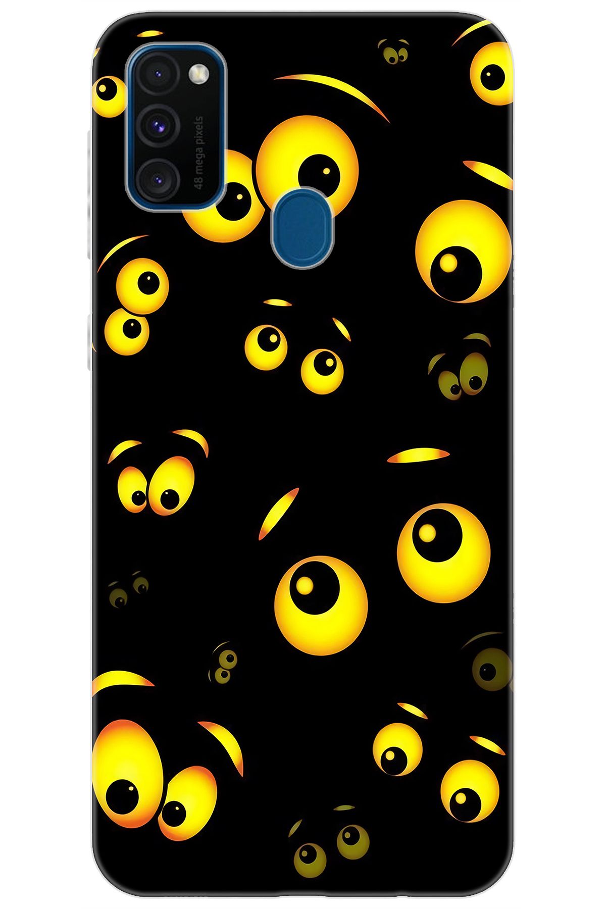 Ceppare Samsung Galaxy M30S (SM-M307F) Uyumlu Kılıf Desen Baskılı Silikon Emoji Gözler STK:746 CP-ehnphLh