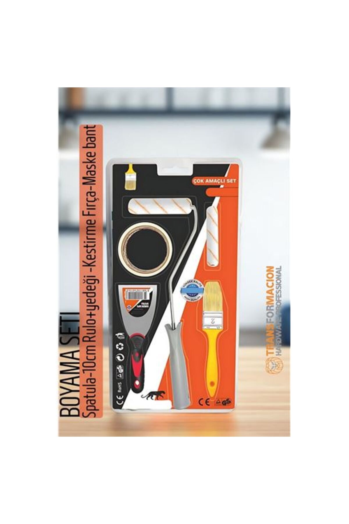 Toptan Bulurum Boyama Seti - Spatula-10cm Rulo +yedeği -Kestirme Fırça-Maskeleme bant