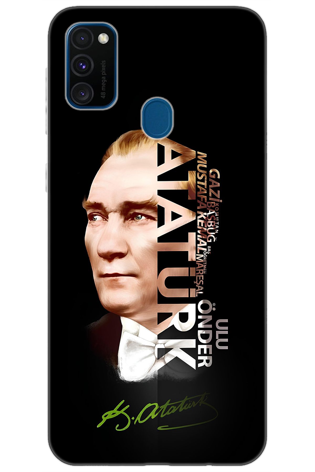 Ceppare Samsung Galaxy M30S (SM-M307F) Uyumlu Kılıf Desen Baskılı Silikon Atatürk STK:681 CP-tX29Qfv