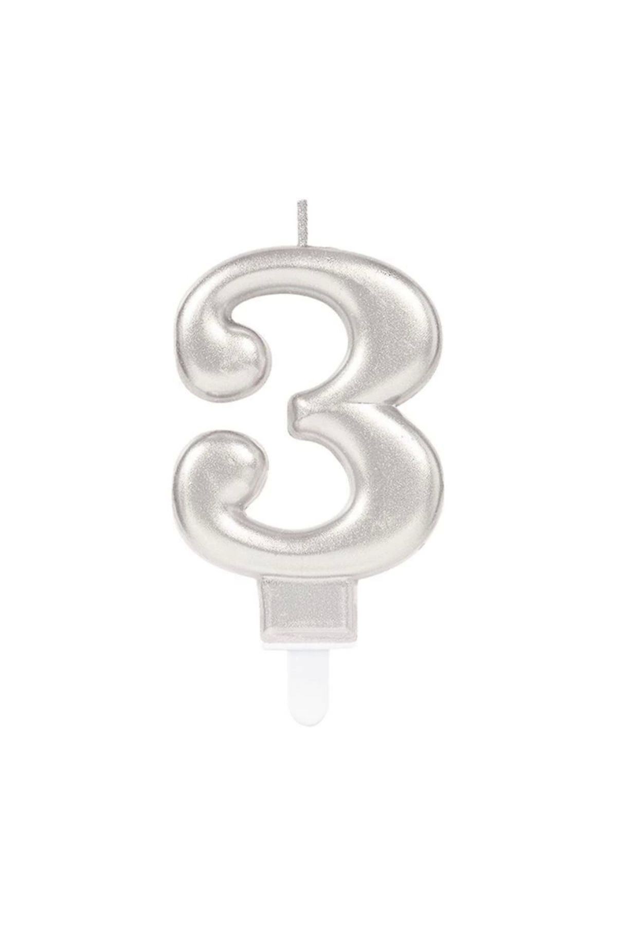 shopwave 3 Rakam Mum Gümüş Renk