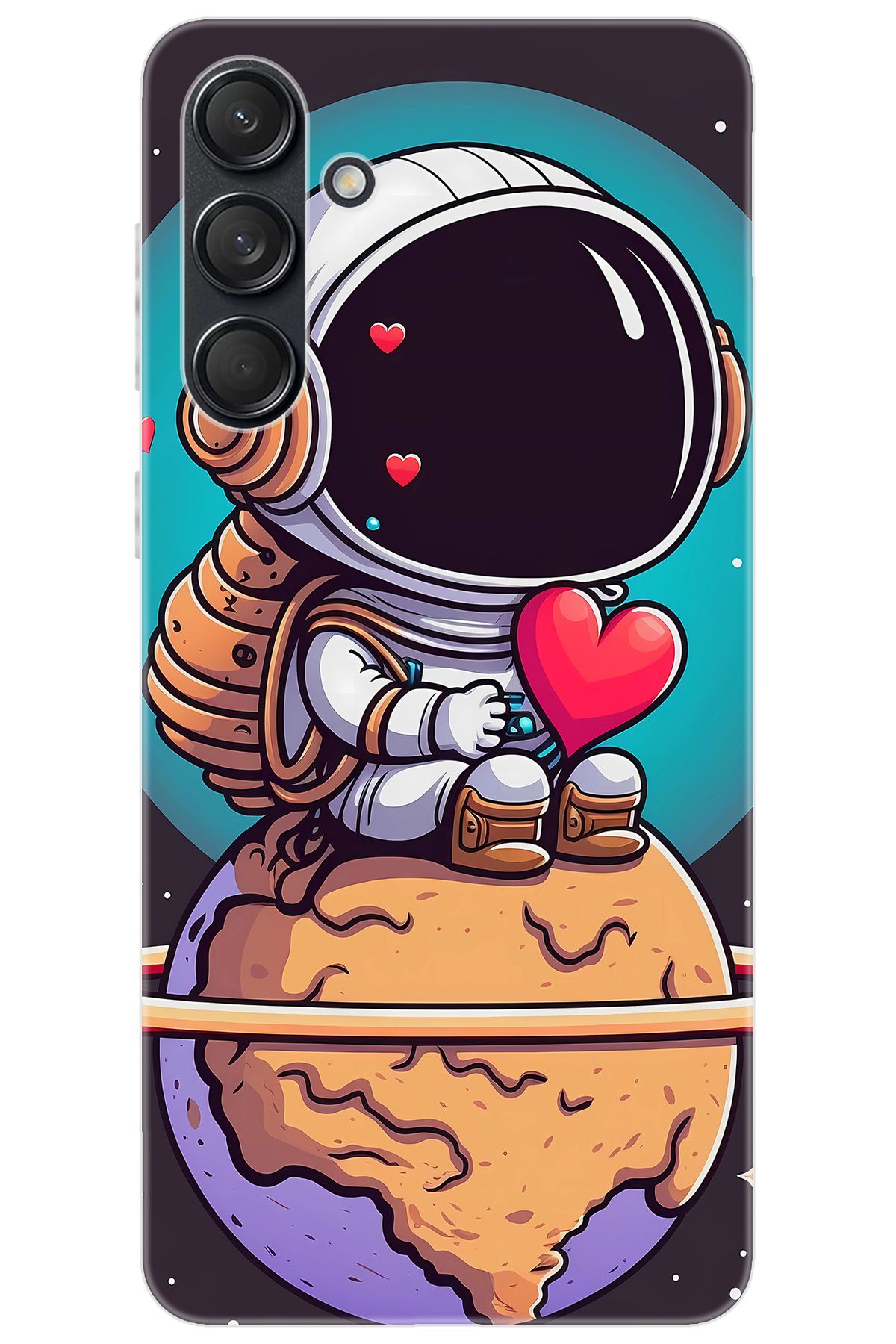 Ceppare Samsung Galaxy M55 (SM-M556B) Uyumlu Kılıf Desen Baskılı Silikon Astronot Serisi STK:1007 CP-41UihTe