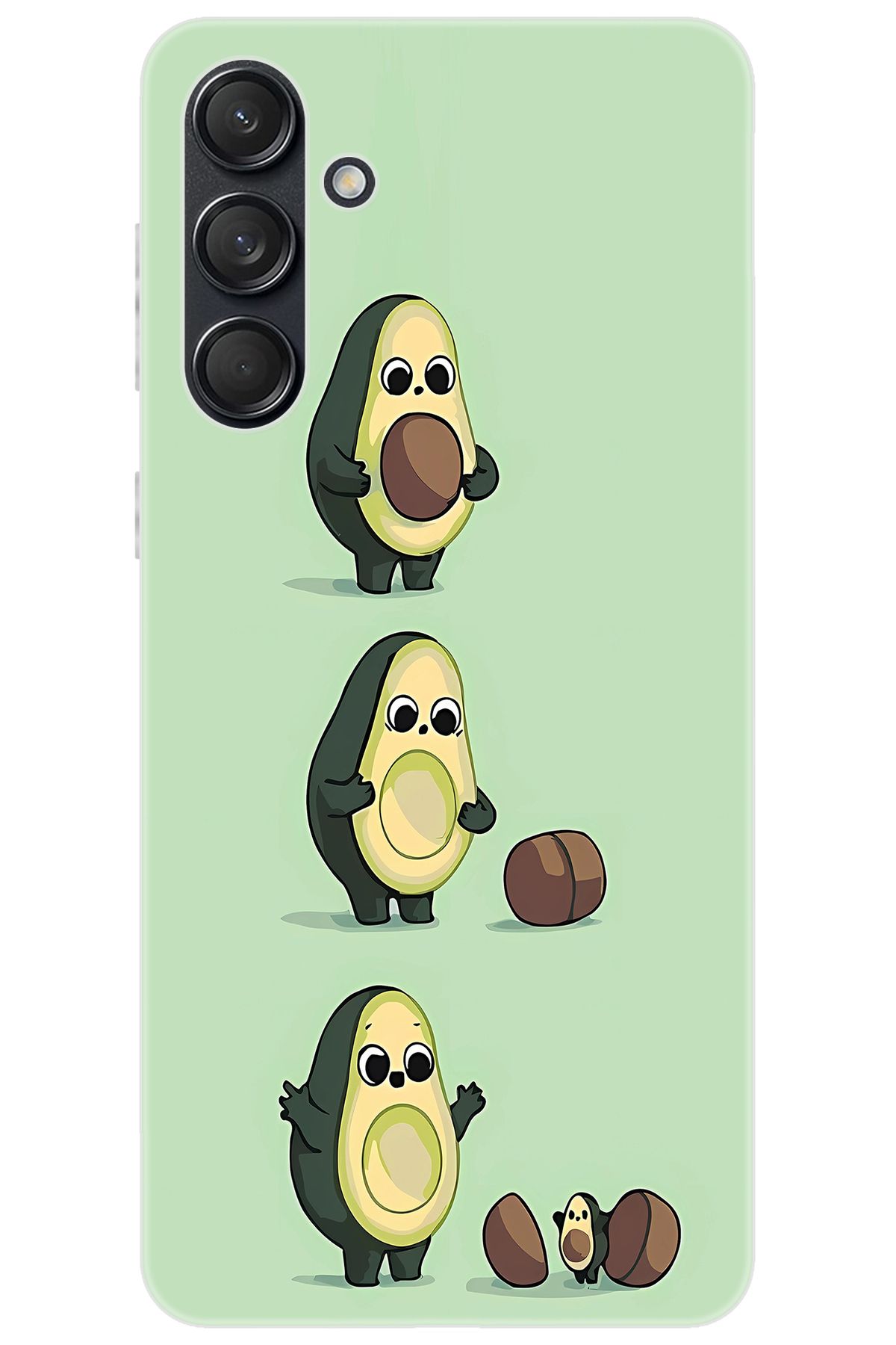 Ceppare Samsung Galaxy M55 (SM-M556B) Uyumlu Kılıf Desen Baskılı Silikon Avakado STK:618 CP-HGjmEeV