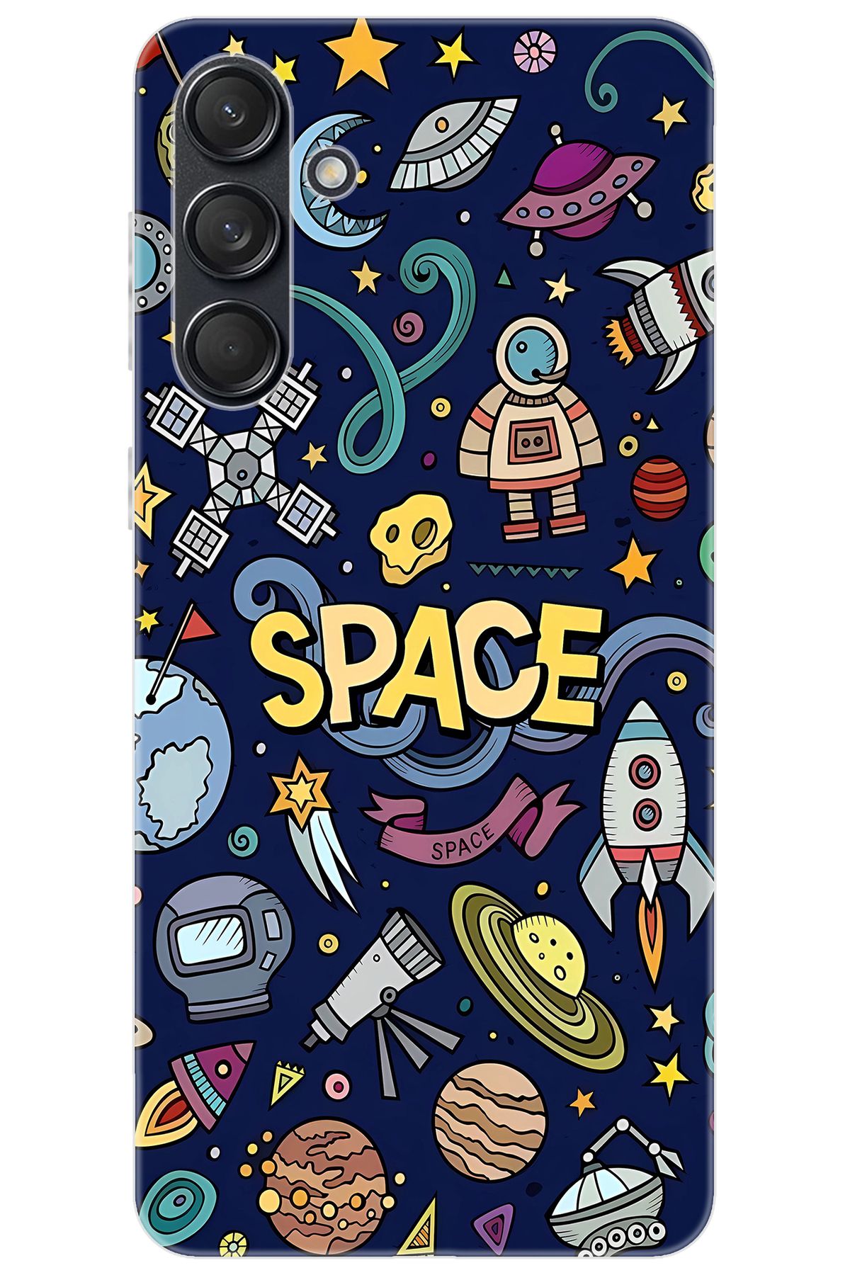 Ceppare Samsung Galaxy M55 (SM-M556B) Uyumlu Kılıf Desen Baskılı Silikon Space STK:623 CP-n9FajiW
