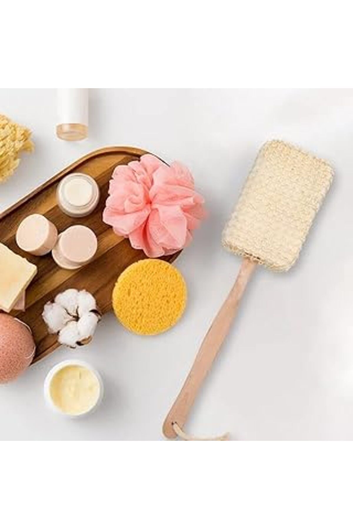 Qedii Orret Home Saplı Uzun Banyo Süngeri,Banyo Lifi,Banyo Fırçası,Uzun Saplı Kese