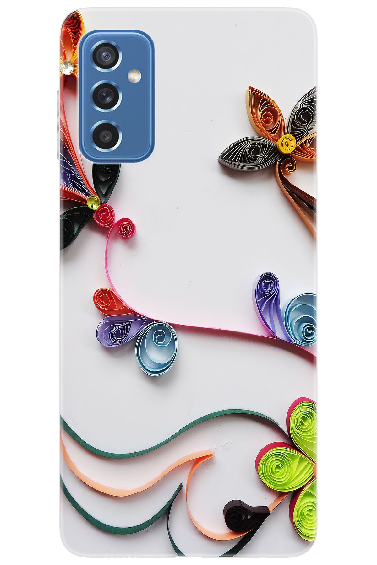 Ceppare Samsung Galaxy M52 (SM-M526B) Uyumlu Kılıf Desen Baskılı Silikon Çiçek Desen STK:220 CP-kpRajsa