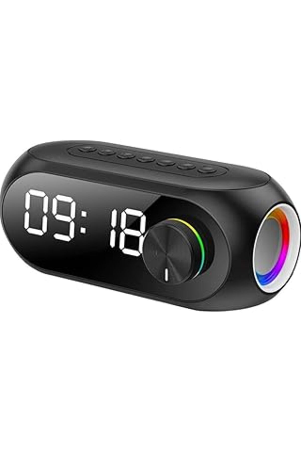Roses Store Alarmlı Bluetooth Dijital Masa Saati Fm Radyo + Tf Kart + Aux + Saat Alarm Hoparlör Şarjlı