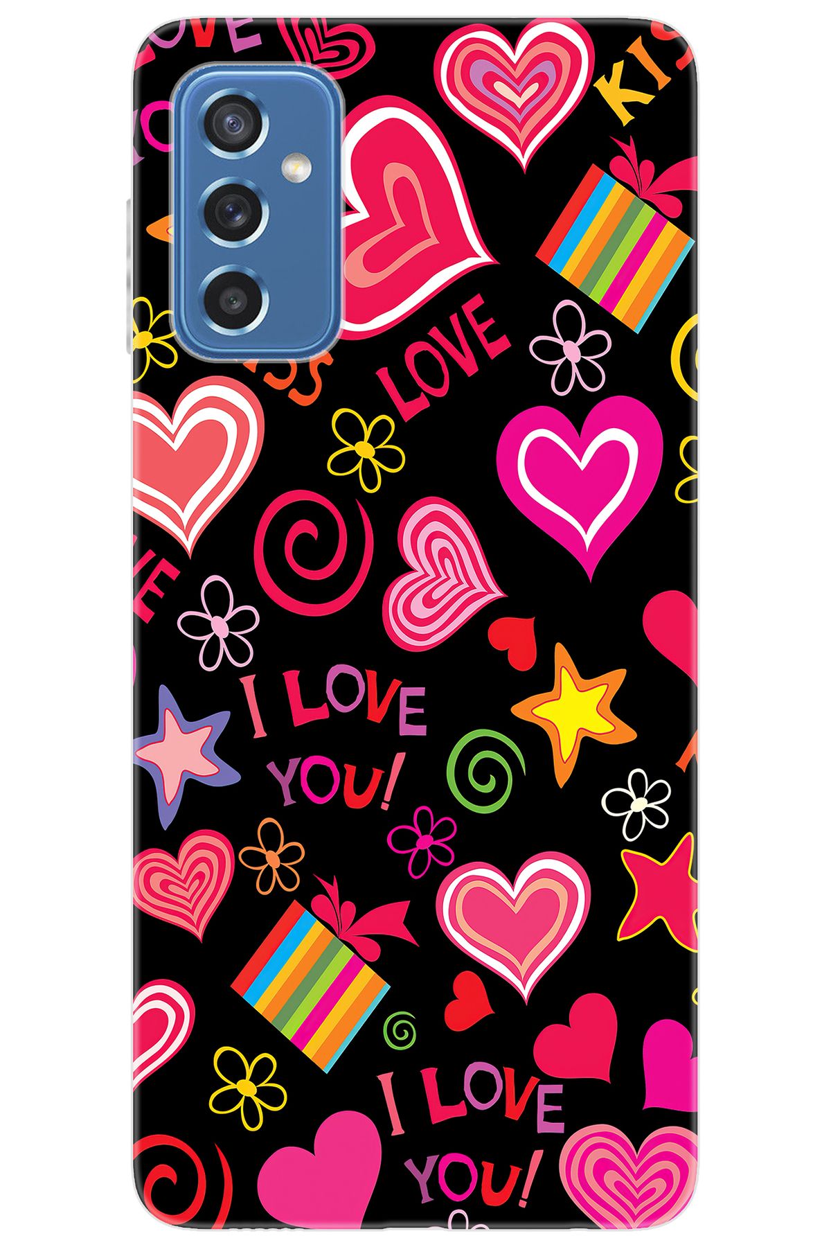 Ceppare Samsung Galaxy M52 (SM-M526B) Uyumlu Kılıf Desen Baskılı Silikon Kıss Love STK:265 CP-tKDkTop